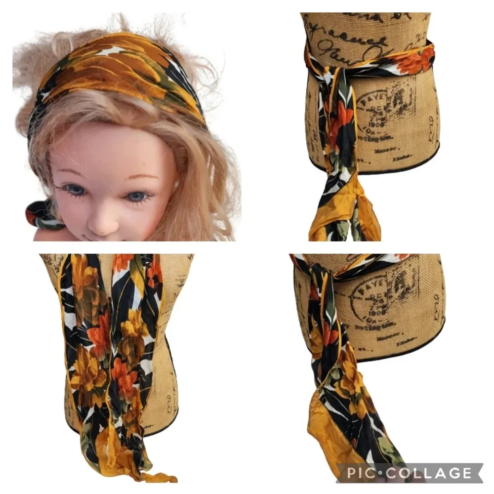 Vintage.70s‎  Silk scarf/ sash/ headband